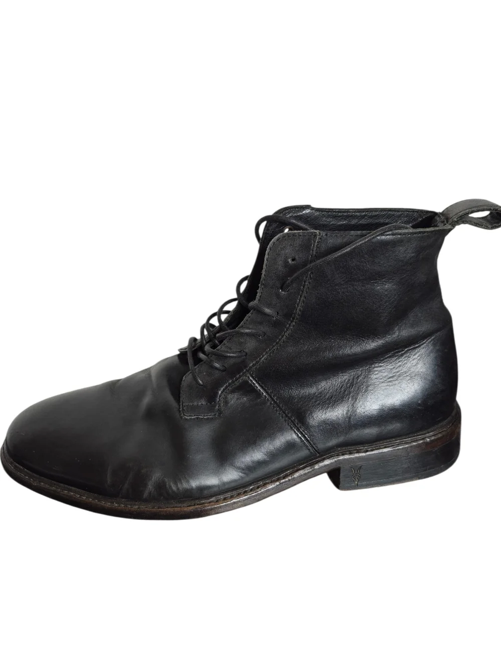 AllSaints Leven Black Leather Lace Up Ankle Boots Mens EU 42 US 9